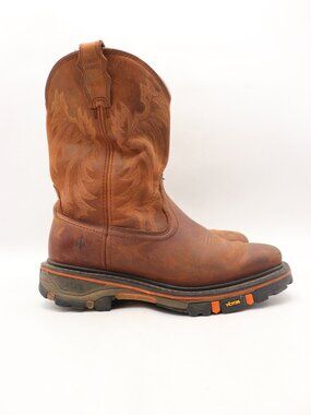 Cody James Decimetor Men's Size 10 D Brown Leather Pull On Western Work Boots